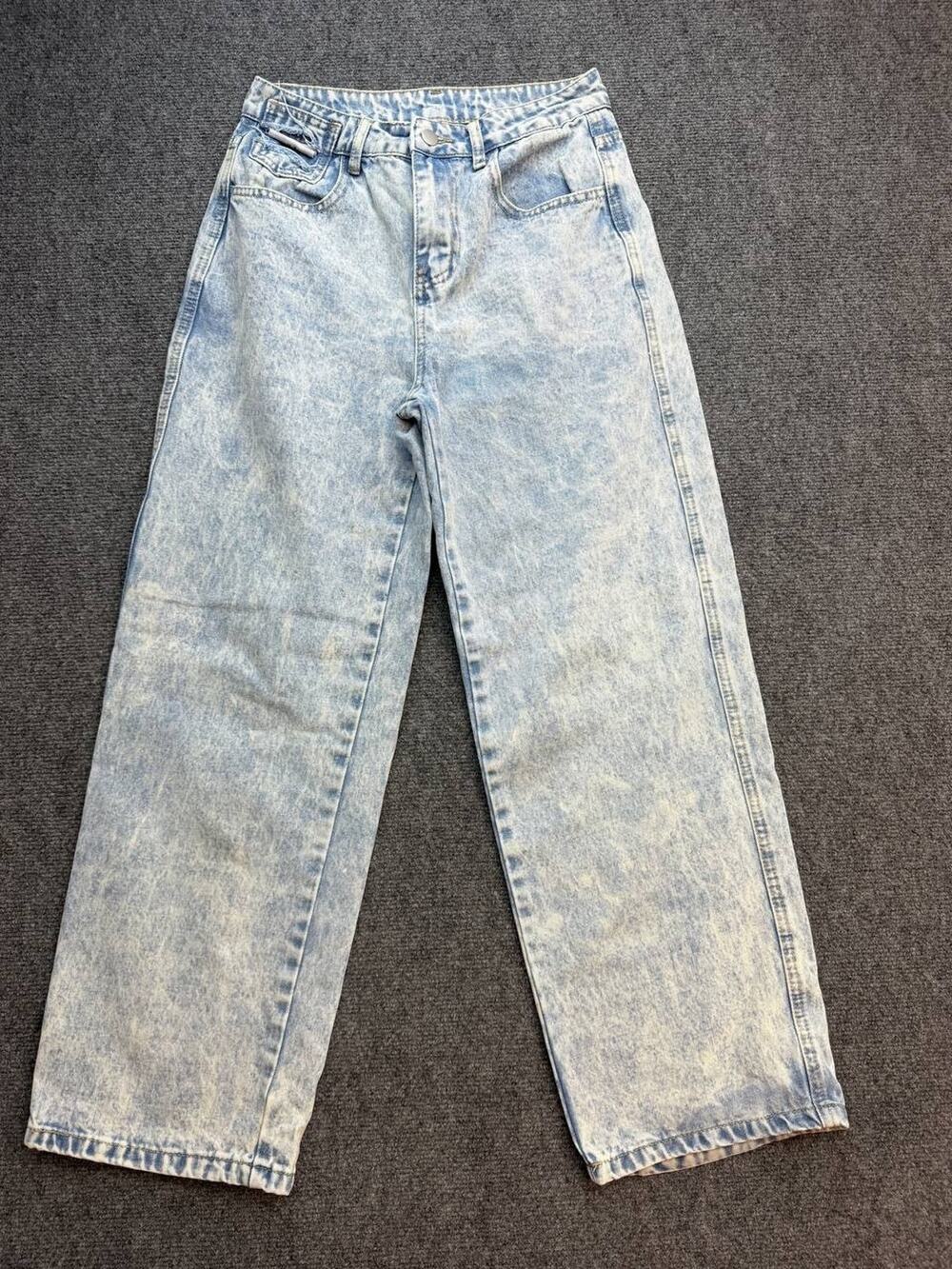 DAZY Women’s Jeans Size M Light Blue Acid Wash Wide Leg High Rise